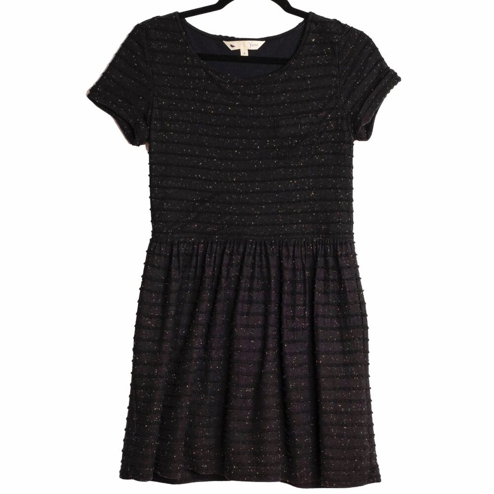 Yumi Kim for Anthropologie Black Pine Street Multicolor Speckled Dress Sz Small